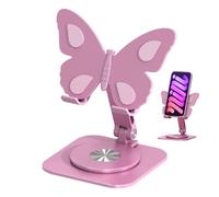 Fravsiu Adjustable Phone Stand, Foldable Desk Holder, Butterfly Table Decor with Compact Design, Folding Phone Holder for Most Smartphones Tablet, Home Bedroom Living Room, for Kitchen Office Travel