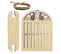 Fravsiu Backstrap Heddle - Wooden Crafts Bandweaving Knitting, Small Belt Weaving Kit with Portable Tools, Handmade Craft Kit for Christmas, Projects, Yarn Weaving Activities, 2.95x2.17 Inches