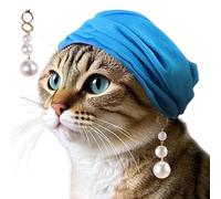 Fravsiu Bandana pour chien, bandana pour animaux de compagnie, Costume pour écharpe pour chien bleu avec boucles d'oreilles en perles | PROPRIET CONTRO CONTALE, paire élastique pour accessoires de