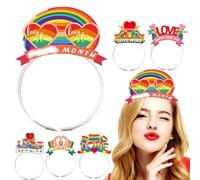 Fravsiu Bandeau arc-en-, casque de fierté | L’amour gagne le bandeau thème | Amour gagne thème bandeau LGBT bandeaux Gay Pride fête bandeaux cheveux cerceau fête faveur