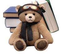 Fravsiu Bear Stuffed Animal - Plush Animal Toy with Hat and Scarf, Bear Doll, Soft Huggable Plush for Kids, Girls, Women, Sofa, Bedside, Bedroom, Living Room, Nursery, Home, Birthday