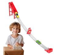 Fravsiu Child Car Ramp, Interactive Catapult Race Track Toy with 2 Mini Cars, Sliding Machine Bank Playground for Travel, Party, and Playtime 43.31x6.89x1.97 inches