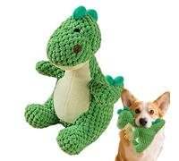 Fravsiu Dog Squeaky Toy, Plush Dinosaur Chew Toy, Built in Squeaker, Soft Bite-Resistant Design, Calming Anti-Stress Plaything for Indoor, Puppy, Training, Park, Yard Play, Multicolor