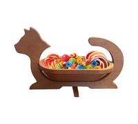 Fravsiu Foldable Fruit Basket, Wood Cat Shape Container, Expandable Basket Bowl with Flexible Design, Storage Bowl for Serving Use, Kitchen Organizer, Cat Fruit Baskets Set for Apartment Home Kitchen