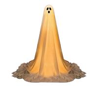 Fravsiu Halloween Decorations Outdoor Ghost, Spooky Lighted Ghost with Adjustable Height, Glowing Hanging Decor for Porch, Yard, Haunted House, Lawn, Backyard, Home, 33.46-64.96 inches