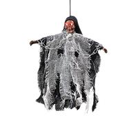 Fravsiu Halloween Ghost Decor, Chain Ghost Ornament, Spooky Hanging Decoration with Chains and Cloth, Haunted House Party Prop for Garden Yard Patio Tree Porch Bedroom Indoor Outdoor