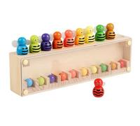 Fravsiu Matching Game, Color Learning Toy, with Wood Bee Shapes, Child-Safe Rounded Edges, Educational Game for Classroom Use, Early Education Toys Suitable to Girls Boys Kindergarten