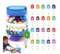 Fravsiu Number Matching Game, Ice Cream Recognition Toy, Educational Sticks Set, Letter and Number Learning Tool, Matching Toy for Kids, Classroom, Kindergarten, 3.94x3.94x5.59 inches