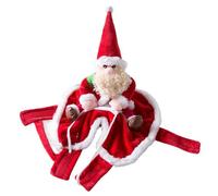 Fravsiu Santa Dog Costume, Christmas Pet Clothes, Riding Pet Santa Clothes, Cosplay Costume for Pets, Funny Dressing Up Outfit, Festive Costume for Small Dogs Cute Santa Outfit for Medium Dogs