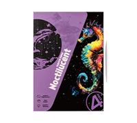 Fravsiu Scratch Off Art, Luminous Scuff Painting Card Set of 4, A4 Handmade Graffiti Landscape & Animal Artwork Toys, Creative Craft Supplies for Kids and Adults 8.27x5.91 inches