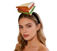 Fravsiu Serre-tête amusant en forme de pain - Accessoire de costume fantaisie avec design doux - Pour fête, cosplay, carnaval, spectacle, anniversaire, école et festival