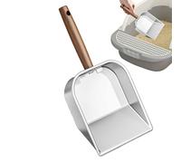 Fravsiu Stainless Steel Cat Litter Scoop - Kitten Poop Shovel with Wooden Handle, Multi-Pet Household Cleaning Supplies, Slot Litter Lifter for Apartment, Veterinary, Home, Dormitory