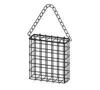 Fravsiu Suet Ball Bird Feeder, Sturdy Wire Metal Cage Pet Dish for Single Cake, Outdoor Hanging Feed Bin for Wild Birds in Backyard, Garden, Balcony, Or Patio 5.12x5.12x1.77 inches