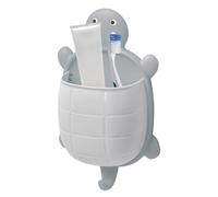 Fravsiu Support mural pour télécommande | Support mural pour brosse à dents et dentifrice en forme de tortue mignonne avec crochet inférieur | Boîte de rangement de salle de bain sans perforation pour