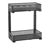 Fravsiu Under Sink Organizer, 2 Tier Adjustable Storage Rack, Height Customizable Slide-Out Shelf, Multi-Purpose Cabinet Organizer for Kitchen, Pantry, Closet, Bathroom, Laundry Room