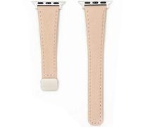 Frayollora Bracelet de luxe en cuir grainé litchi compatible avec Apple Watch 38 mm, 40 mm, 41 mm pour femme, fermoir magnétique pliable, pour iWatch Series 10/9/8/7/6/5/4/3/2/1/SE/Ultra (Peach Fuzz