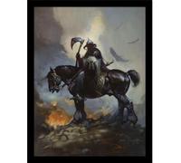 Frazetta - Poster encadré "Death Dealer" PM10749 (40 cm x 30 cm) (Noir/Gris)