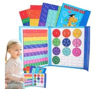 Frazioni magnetiche, Piastrelle per frazioni - 1 set * Strisce e piastrelle per magnetiche,Piastrelle e cerchi per - Manipolatori matematici per la scuola elementare - S