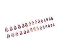 Frcnch Lot de 30 faux ongles avec motif tourbillon et rayures, nœuds à coller sur les ongles pour Noël pour l'hiver