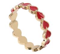 FRCOLOR 1 Bague En Forme De Cœur Pour Femme Bijou Tendance En Alliage Rouge Décoratif Rose Idéal Pour Un Mariage