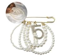 FRCOLOR 1 Broche Pendentif Perle Broche Pompon Perle Bijoux Pour Femmes s Et De Décoration Numéro Badge Pompon Breloque En