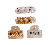 FRCOLOR 1 Ensemble 4 Pièces ours en épingle à cheveux accessoires petites pinces à cheveux manchettes pour cheveux hairpin barrette pince cheveux coiffe d'ours coiffure de mode Plastique