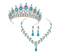 FRCOLOR 1 Ensemble De Boucles D'Oreilles Couronne Bijoux De Mariage Pour Mariée Accessoires De Mariage Diadème De Mariée Coiffe De Mariage Décorations De Mariage Boucles