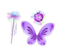 FRCOLOR 1 Ensemble Ensemble de trois baguettes de fée Wing accessoires performants aile accessoires photo de fée Accessoires d'ange en tissu Violet,mauve Couleur Aléatoire