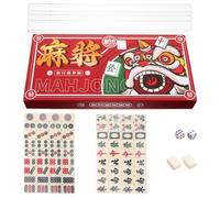 FRCOLOR 1 Ensemble Jeu de Mahjong Mini Portable Ensemble de Kit de Mahjong Chinois Pratique pour Parties Intérieur et Activités Familiales Amusement Assuré