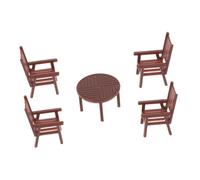 FRCOLOR 1 Ensemble Set de Mobilier Miniature pour Maison de Poupée Ensemble Table et Chaises Décoratives Meubles de Scène Réalistes pour Expositions et Créations Artistiques