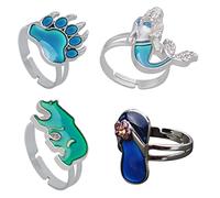 FRCOLOR 1 Jeu Anneaux Changeants De Couleur Pour Femmes Anneaux Température Ajustables Bijoux Chic Et Uniques 4 Pièces