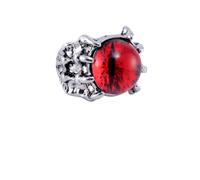 FRCOLOR 1 jeu Bague Œil Bague Vintage Pour Homme Bijoux Pour Homme Dragon Œil Yeux De L'Enfer Œil Du Diable Punk Alliage Rouge 3 pièces
