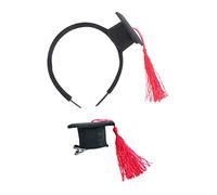 FRCOLOR 1 Jeu bandeau de chapeau de médecin cerceau de chapeau bandeaux enfant hairpin barrettes coiffe de graduation féminine épingle à cheveux de remise des diplômes Feutrine rouge