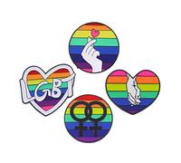 FRCOLOR 1 jeu Bijoux De Badge Arc-En-Ciel Broches Gays Broches Broches De Poitrine Bisexuelles Badges Arc-En-Ciel Broches De Poitrine À Motifs Arc-En-Ciel Broches De Fierté 4 pièces