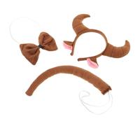 FRCOLOR 1 Jeu cheveux corne de boeuf queue et oreilles de vache bandeau oreilles de taureau deguisement animal accessoires de déguisements accessoires d'halloween cerceau de cheveux drôle