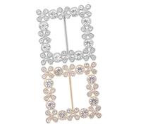 FRCOLOR 1 Jeu Clips De Scarf Rhinestone Boucles Chic Pour Écharpe Et T Shirt Accessoires De Mode Élégants Pour Femmes 2 Pièces