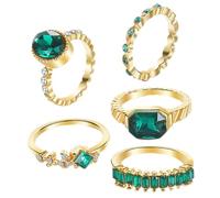FRCOLOR 1 Jeu Ensemble D'anneaux De Diamant Vintage Pour Empiler Ancien Mariage Anneaux De Bijoux Anneaux D'empilage Bijoux Femme Bagues Brillantes Bijoux Bague Alliage 5 Pièces