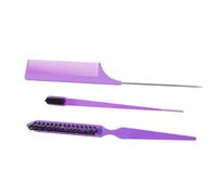 FRCOLOR 1 Jeu ensemble de peigne à brosse lissage brosse sèche-cheveux Peigne coiffant à 3 hair charms hair toppers peigne pour cuir chevelu peigne de coupe de cheveux abdos Violet