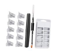 FRCOLOR 1 Jeu Kit D'extension D'ongles Secret Organisateur De Vernis à Ongles Appuyer Sur Les Ongles Clou Tondeuses Bloc Trousse De Vernis à Ongles En Gel Faux Ongles Plastique Blanche