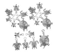 FRCOLOR 1 Jeu Ornements De Pendentif Tortue Mignon Plaqué Charme Pour Perles De Tortue Océan Bijoux Porte-clés De Tortue Bricolage Pendentifs Suspendus Tortue Alliage 18 Pcs