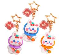 FRCOLOR 1 Jeu Porte Clés Silicone Rabbit De Pendentifs Cartoons Colorés Pour Décoration De Clés Et Sacs Pratique Et Créatif 3 Pièces