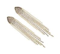 FRCOLOR 1 Paire boucles d'oreilles à boucles d'oreilles pompon strass longues pendantes de déclaration pour les femmes alliage Doré