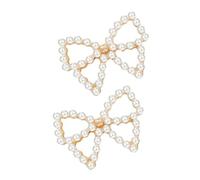 FRCOLOR 1 Paire Boucles D'oreilles Noeud Boucles D'oreilles En or Arc Étalon Boucles D'oreilles Pour Les Femmes Boucles D'oreilles Femmes Décors Métal Blanche