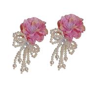 FRCOLOR 1 Paire Boucles Oreilles Longues Perles Frange pour Accessoire de Mode Élégant pour Toutes Occasions