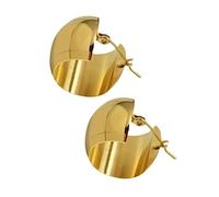 FRCOLOR 1 Paire Boucles Oreilles Rondes de Créoles Larges Élégantes pour Femmes Bijoux et Minimalistes