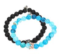 FRCOLOR 1 Paire Bracelet de la couronne bracelets assortis pour les couples bracelets de couple assortis bijoux de couple Bracelets de perles pour couple bijoux de poignet couple aimant