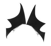 FRCOLOR 1 Paire Clip à Cheveux Des Ailes De Diable Clips De Griffes Drôles Accessoires De Cheveux De Fête D'halloween Mini Pinces à Cheveux En Métal Métaux Et Éponges Black
