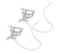 FRCOLOR 1 Paire Clip d'os de l'oreille à gland boucles d'oreilles perles crochets de boucle d'oreille clips d'oreille en strass décor d'oreille de femme non percé alliage