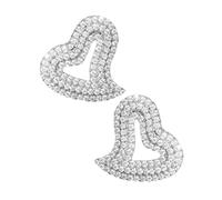 FRCOLOR 1 Paire De Boucles D'Oreilles De Mariage Pour Femmes Boucles D'Oreilles À Tige En Strass Cœur Perles Déclaration D'Amour Boucles D'Oreilles Délicates Pour
