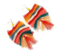 FRCOLOR 1 Paire De Boucles D'Oreilles Pendantes À Pompons En Forme De Feuille Pour Femme Style En Alliage Coloré